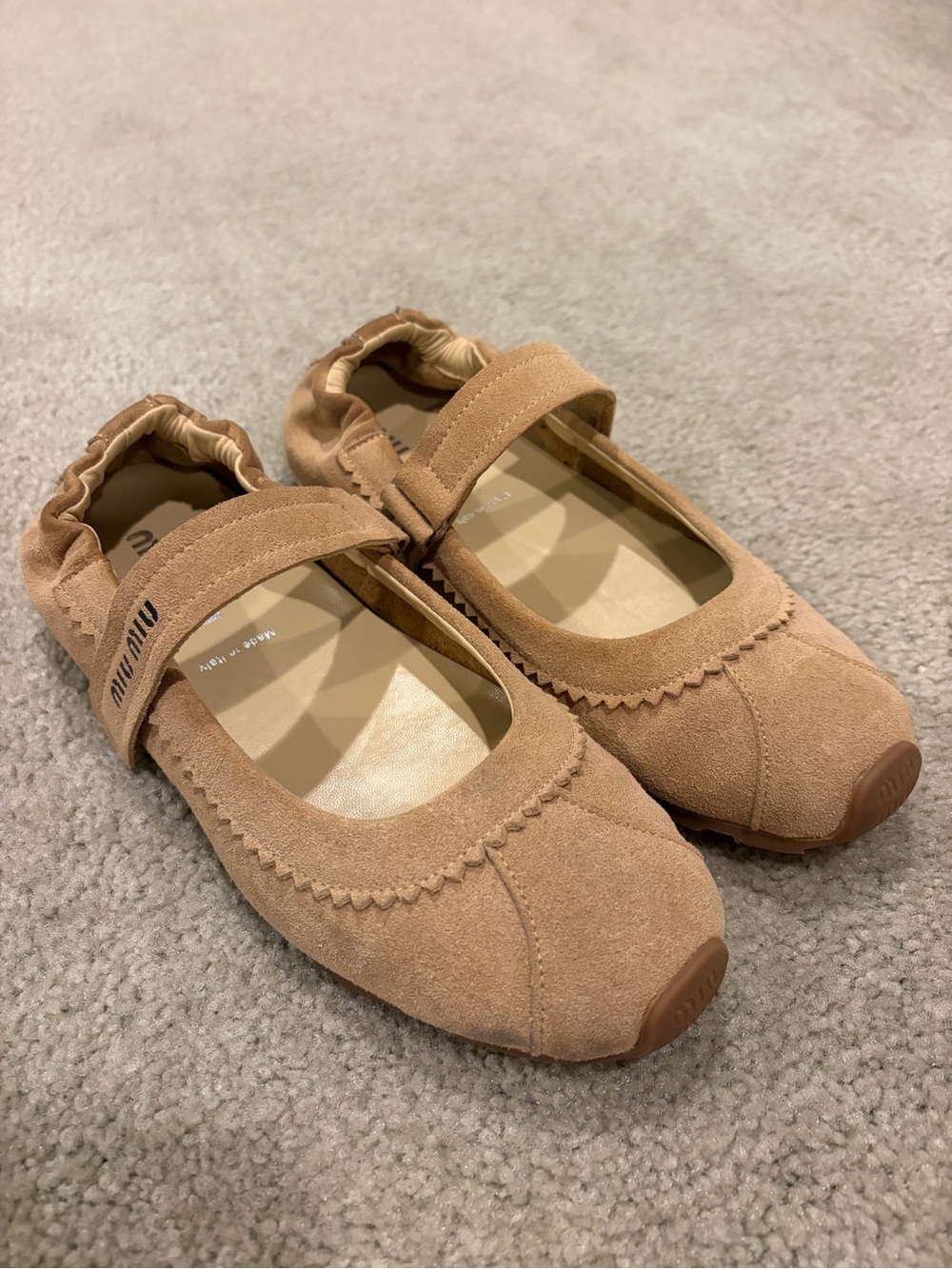 Miu Miu Plume Suede Ballerinas